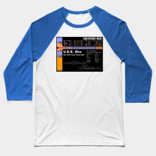 Computer Readout Showing U.S.S. Siva Destroyer Baseball T-Shirt